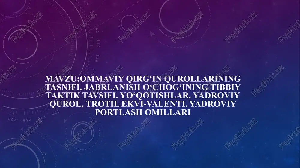 ommaviy qirg'ın qurollarining tasnifi — PPTX