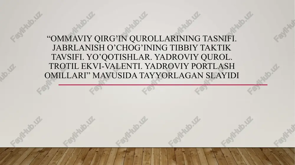 ommaviy qirg’in qurollarining tasnifi — PPTX
