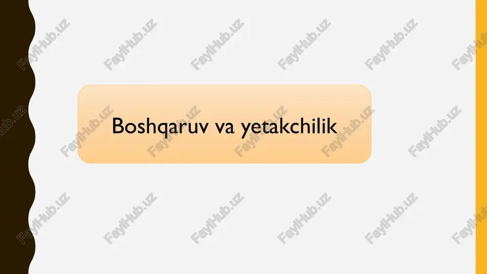 boshqaruv va yetakchilik — PPTX
