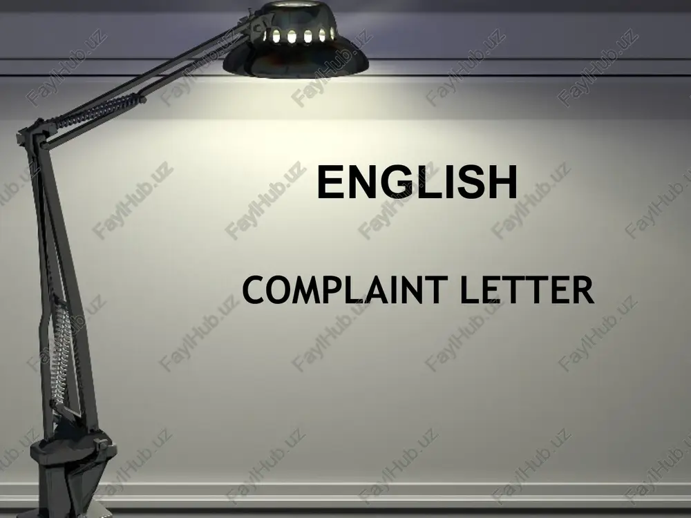 complaint letter — PPTX
