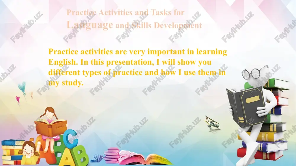 practice activities and tasks for language and skills development — PPTX