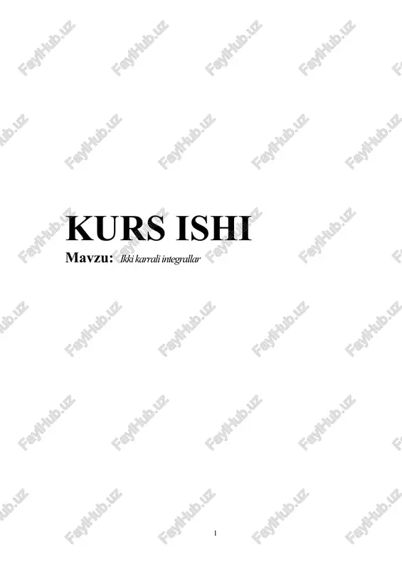 ikki karrali integrallar — DOCX