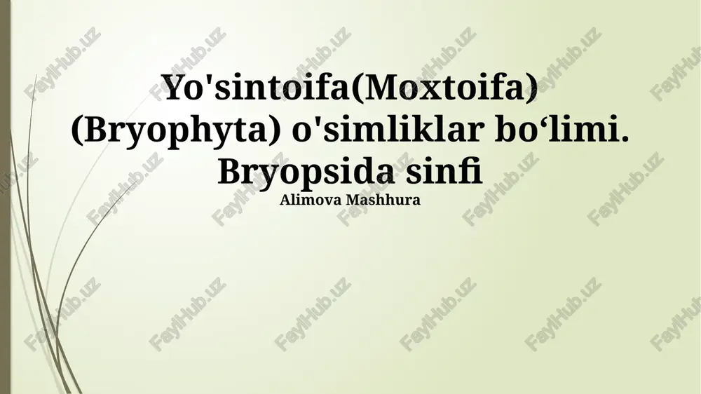 bryopsida sinfi — PPTX