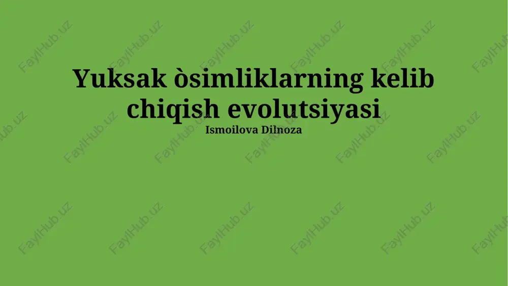 meva va urug'larning rivojlanishi — PPTX