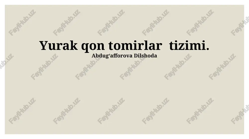 yurak-qon tomirlar tizimi — PPTX