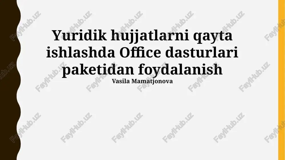 microsoft office dasturiy to'plami — PPTX