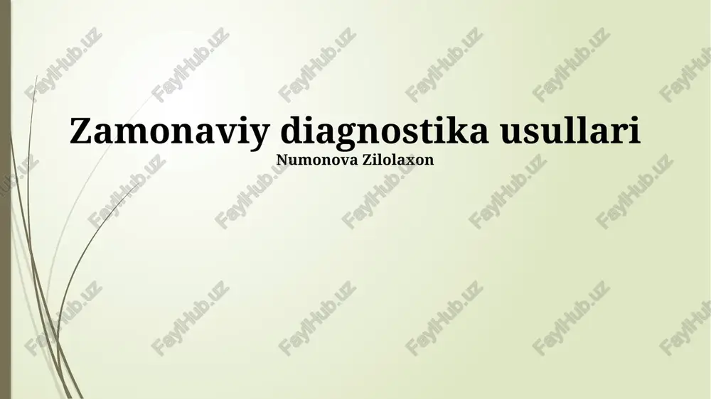 zamonaviy diagnostika usullari — PPTX