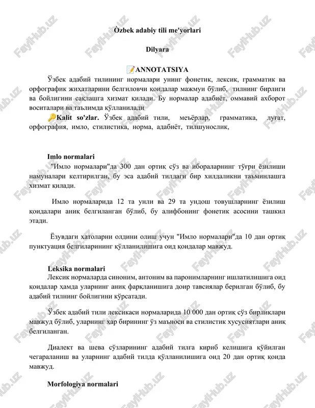 òzbek adabiy tili me'yorlari — DOCX