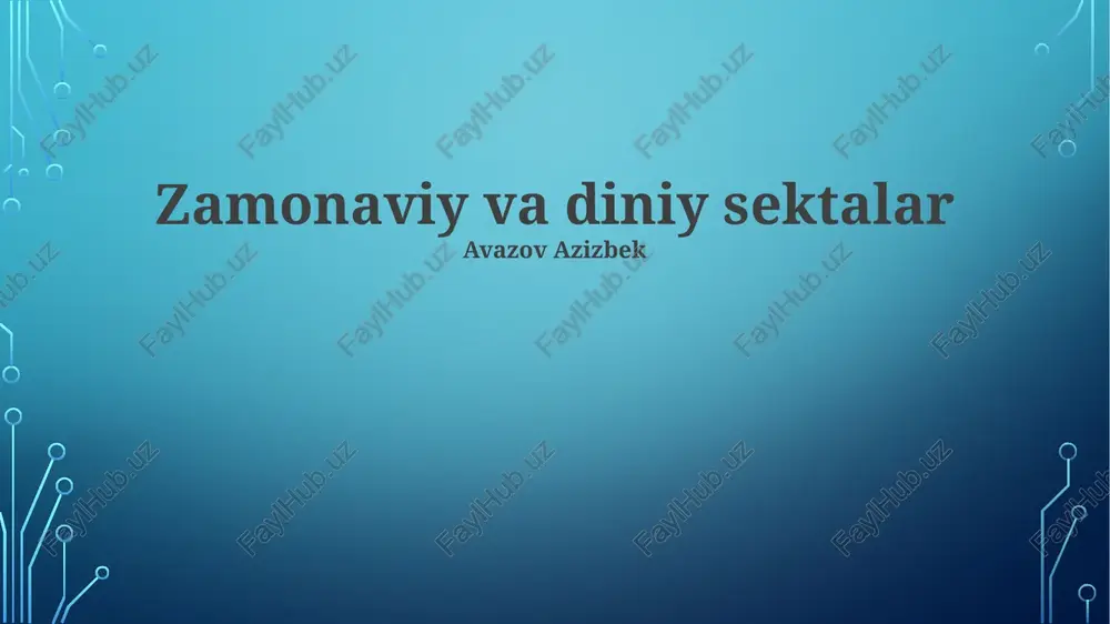 zamonaviy va diniy sektalar — PPTX