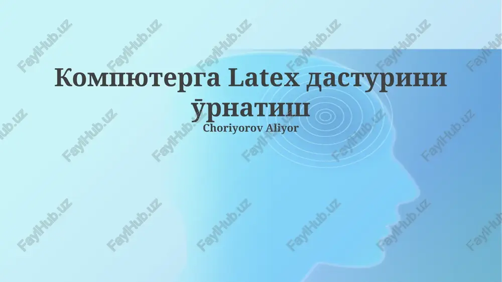 latex dasturini o'rnatish — PPTX
