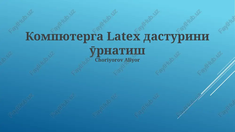 latex dasturini o'rnatish — PPTX