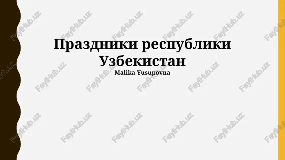 prazdniki respubliki uzbekistan — PPTX