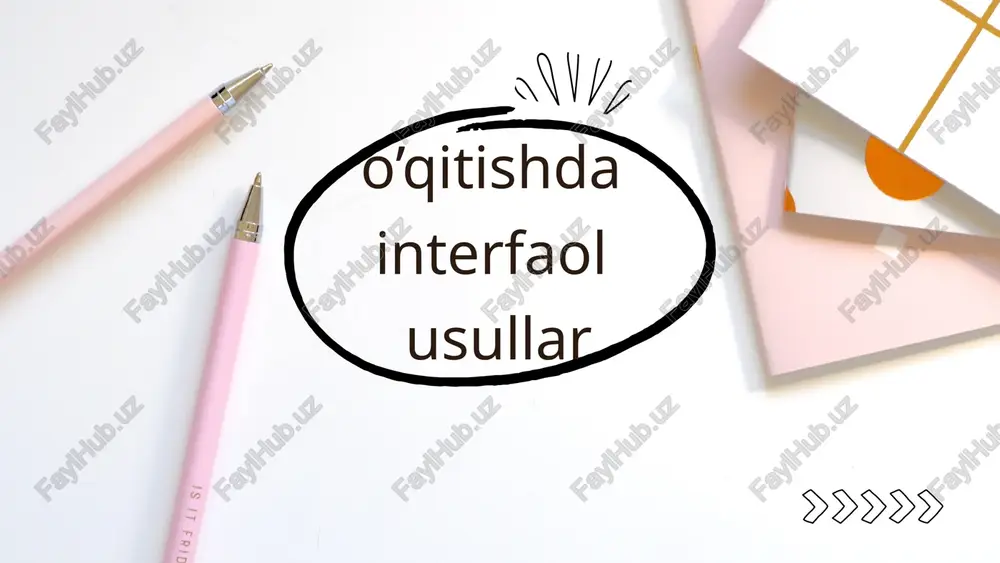o’qitishda interfaol usullar — PPTX