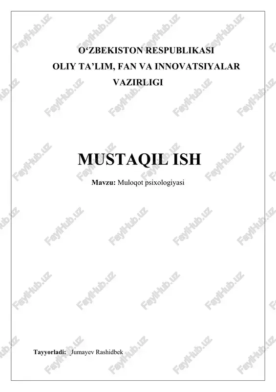 muloqot psixologiyasi — DOCX
