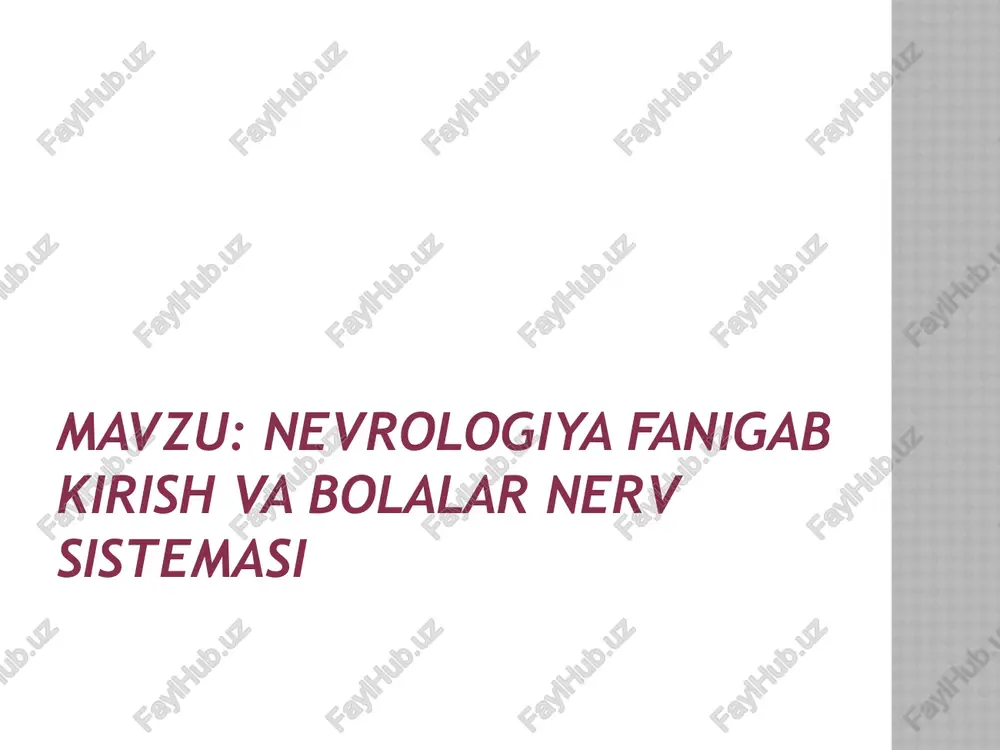 nevrologiya fanigab — PPTX