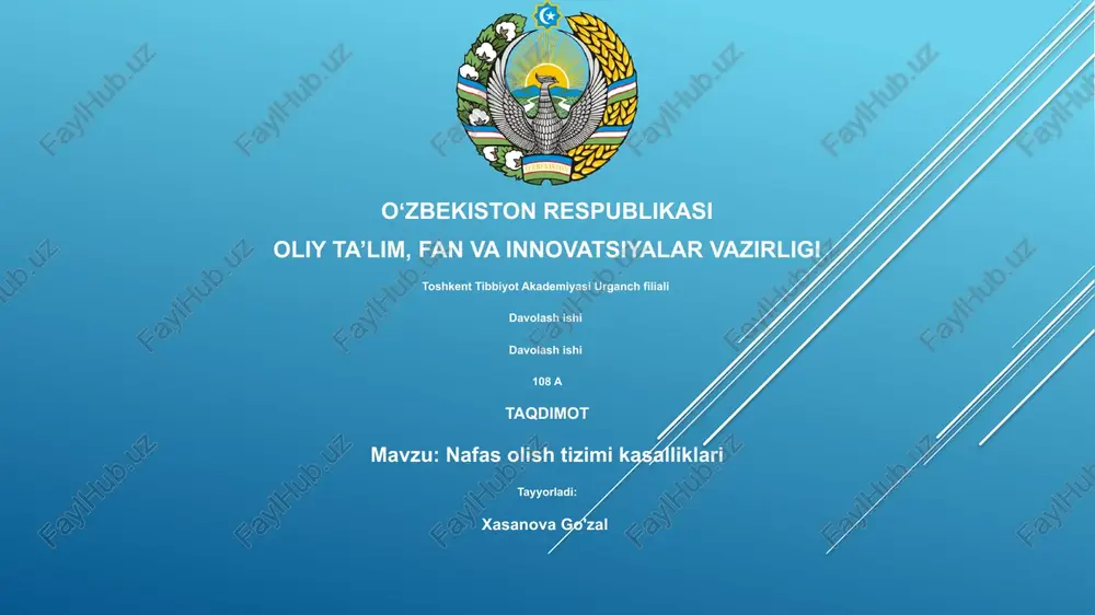 nafas olish tizimi kasalliklari — PPTX