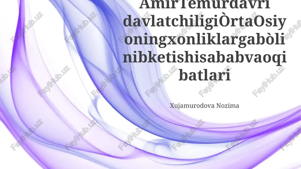 amir temur davlatchiligi — PPTX