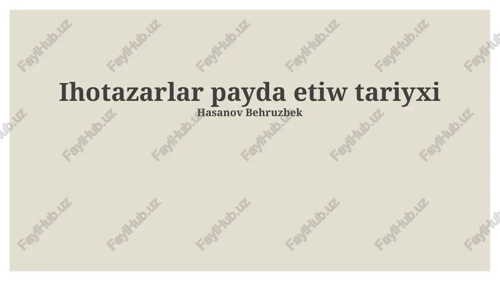 ihotazarlar payda etiw tariyxi — PPTX