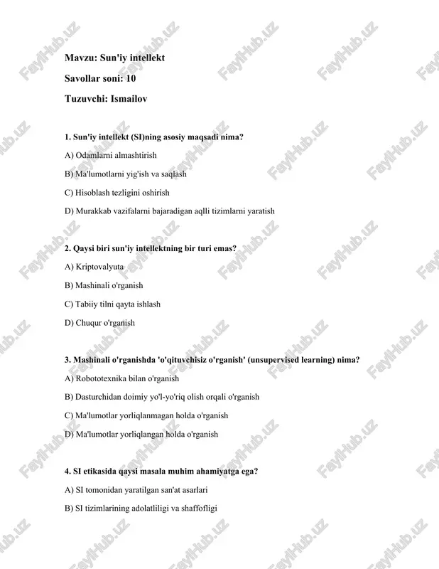 sun'iy intellekt — DOCX