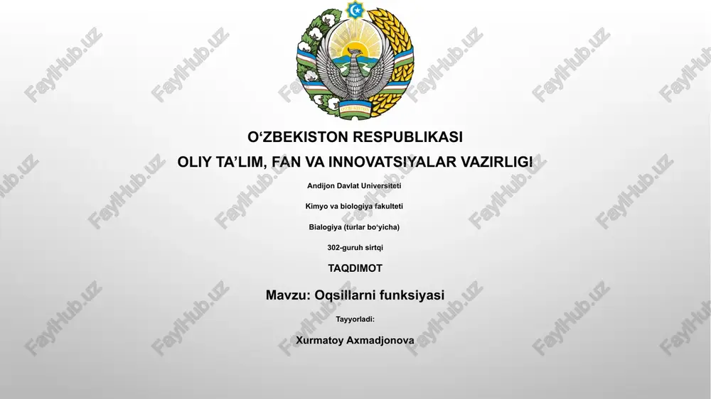 oqsillarni funksiyasi — PPTX