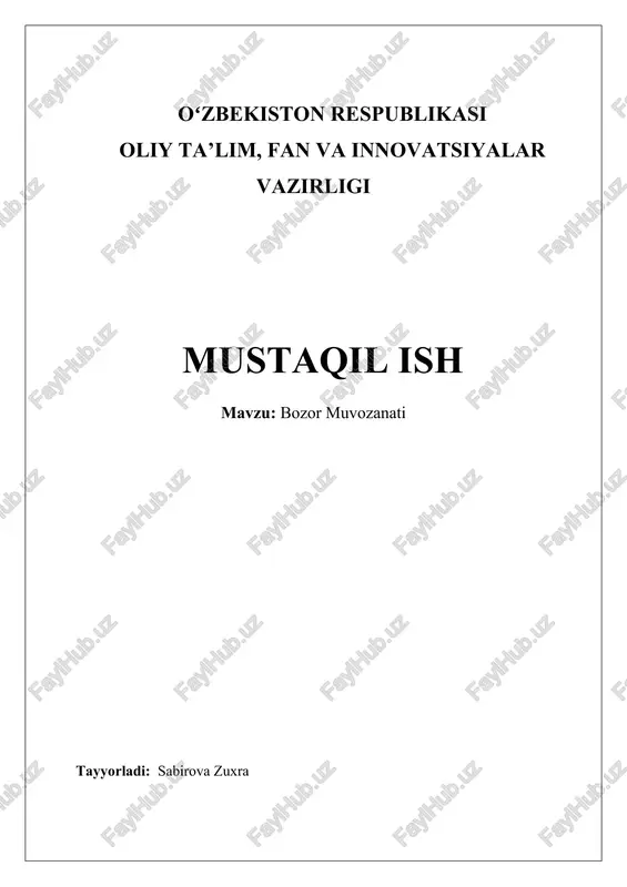 bozor muvozanati — DOCX