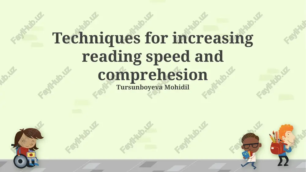techniques for increasing reading speed and comprehesion — PPTX