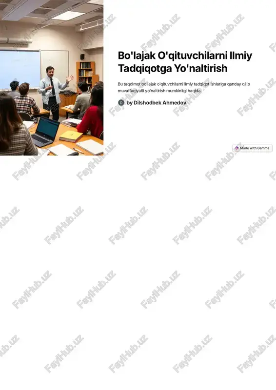 bo'lajak o'qituvchilarni ilmiy tadqiqotga yo'naltirish — PDF