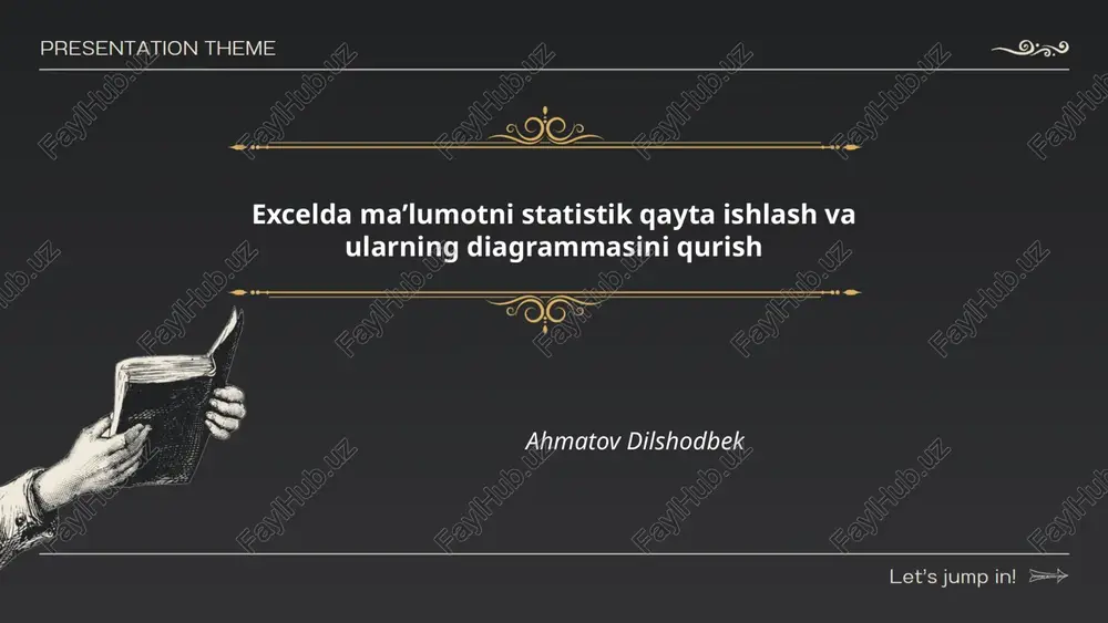excelda ma’lumotni statistik qayta ishlash va ularning diagrammasini qurish — PPTX