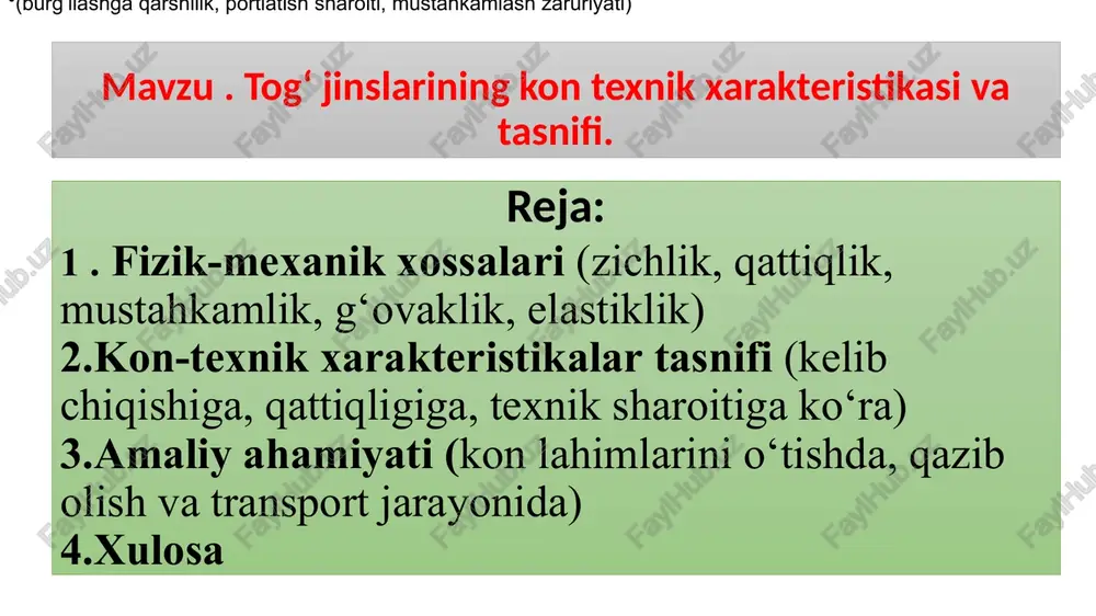 tog‘jinslarining kontexnik xarakteristikasi va tasnifi — PPTX