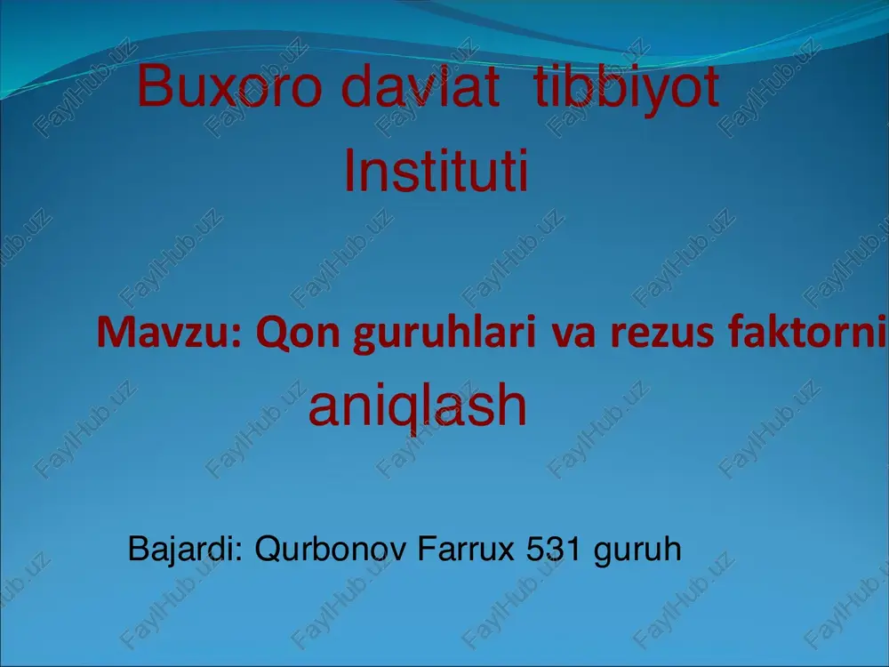 qon guruhlarini aniqlash — PDF