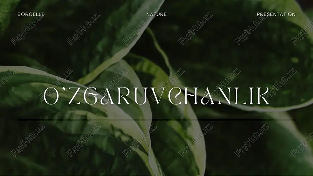 o'zgaruvchanlik — PDF
