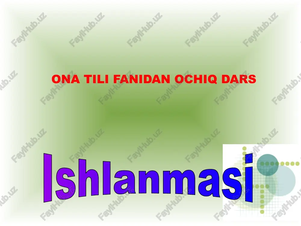 ona tili fanidan ochiq dars — PPTX