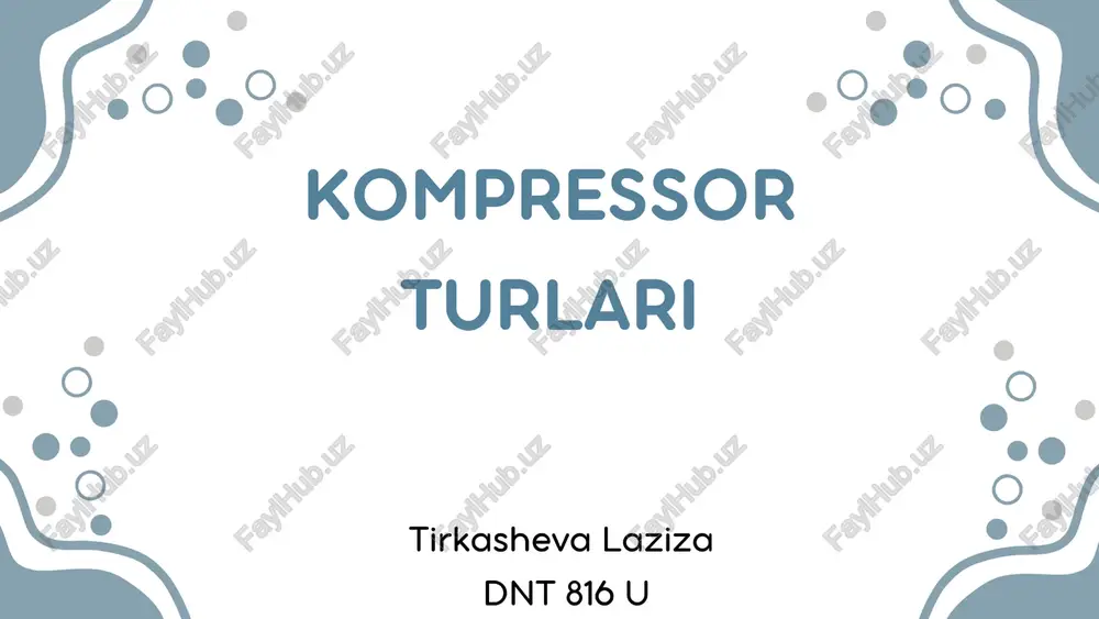 kompressor turlari — PDF
