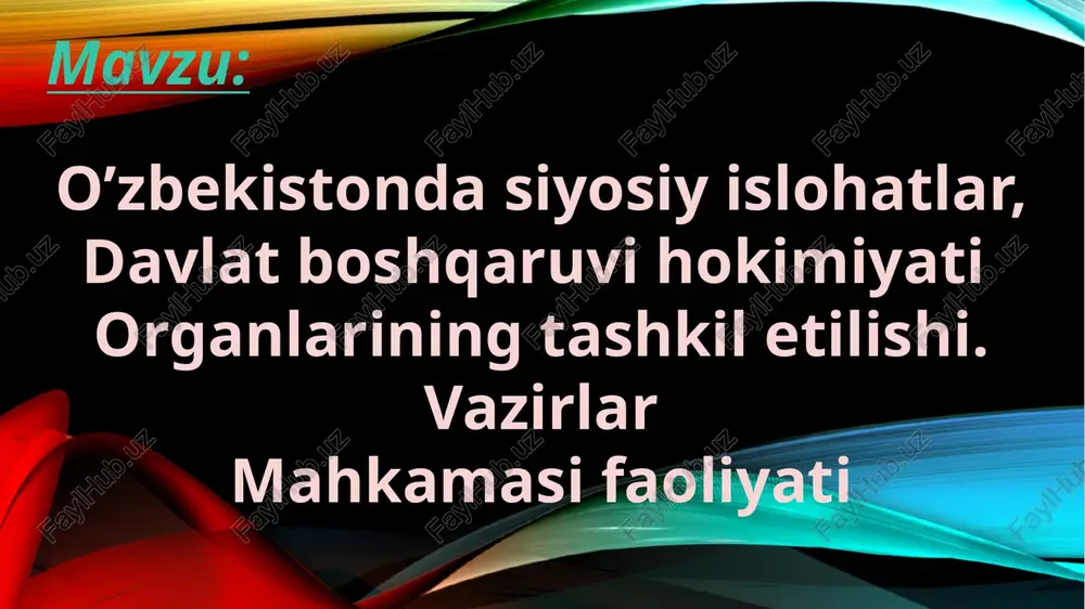 o'zbekiston siyosiy islohotlar — PPTX