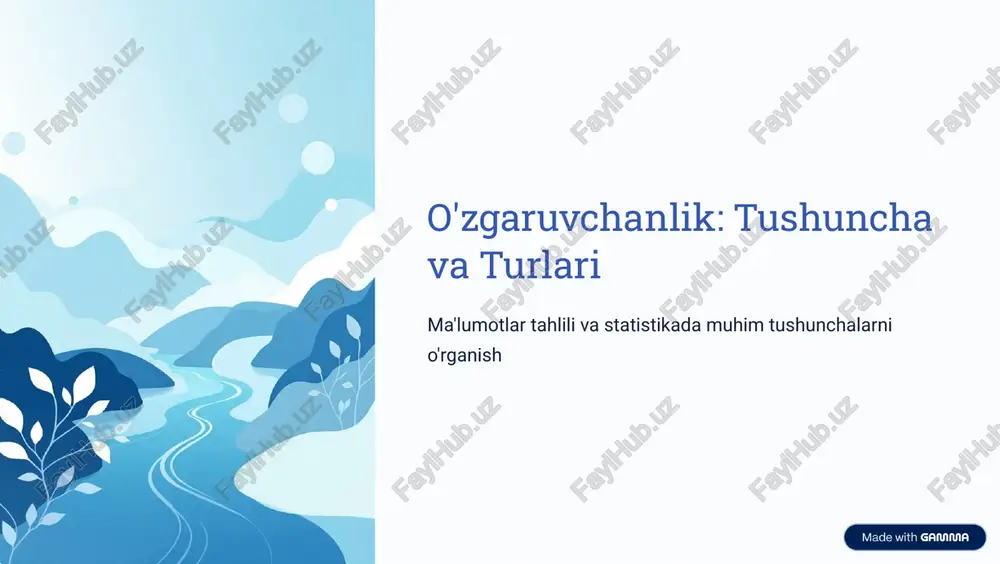 o'zgaruvchanlik: tushuncha va turlari — PDF