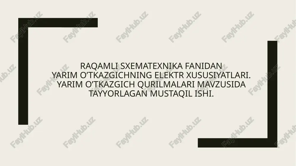 yarim o'tkazgich — PPTX