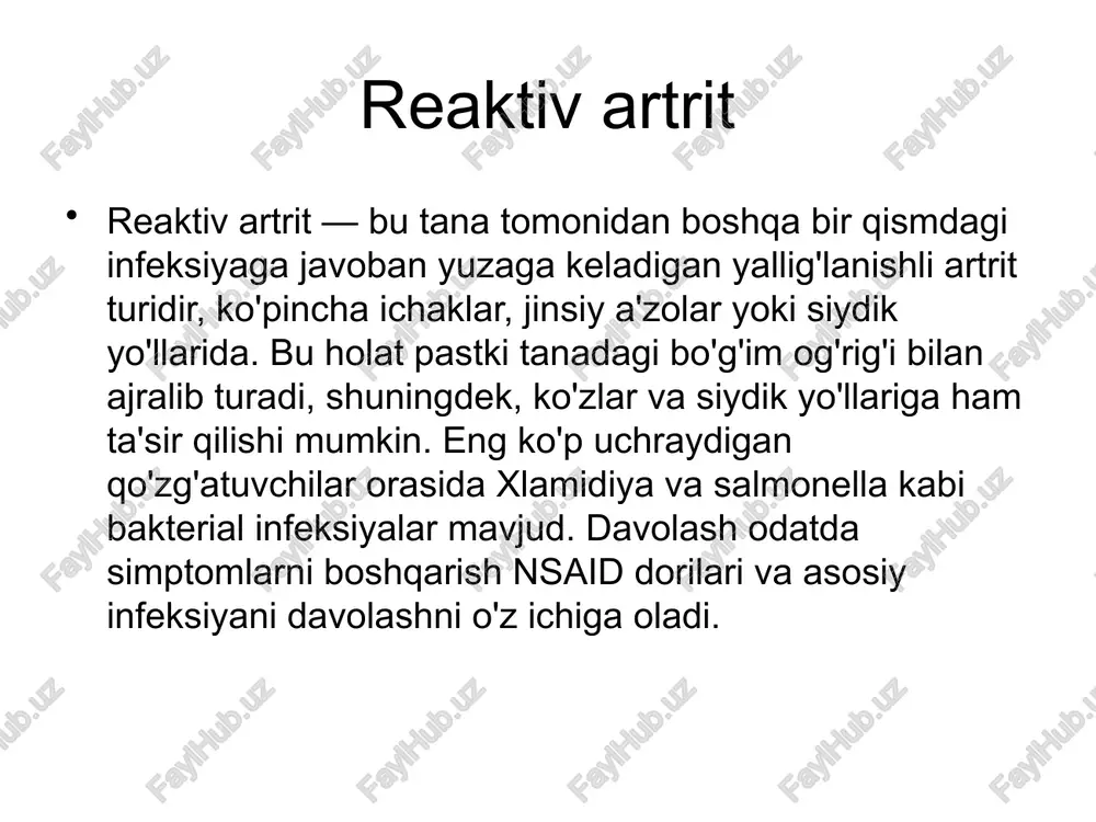 reaktiv artrit — PPTX