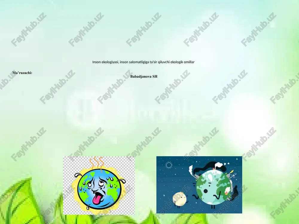 inson ekologiyasi — PPTX