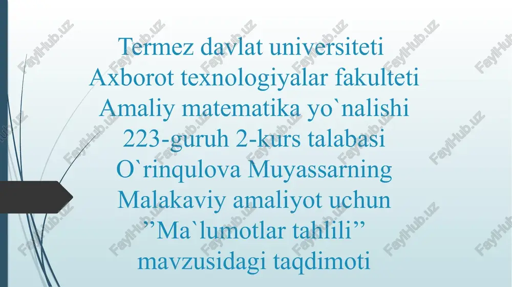 ma’lumotlar tahlili — PPTX