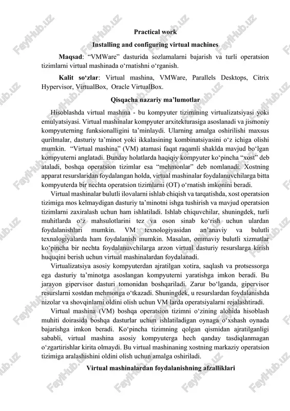 virtual mashinalar — DOCX