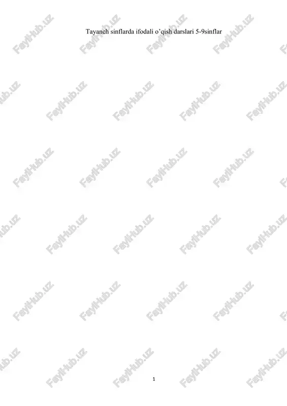 tayanch sinflarda ifodali o’qish darslari 5-9sinflar — DOCX