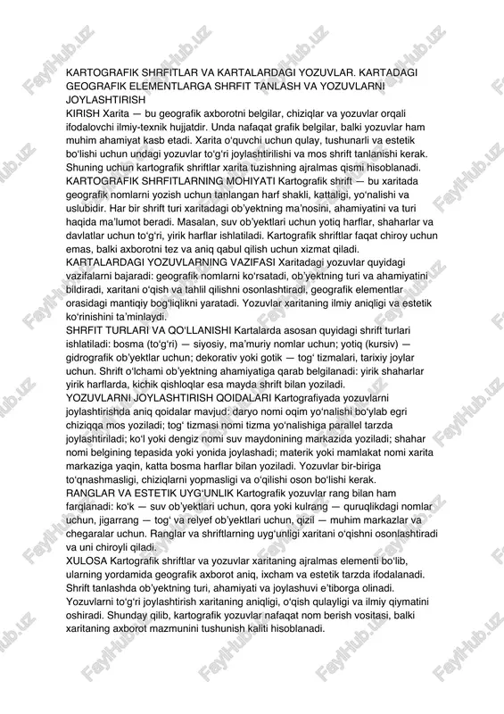 kartografik shrfitlar va kartalardagi yozuvlar — PDF