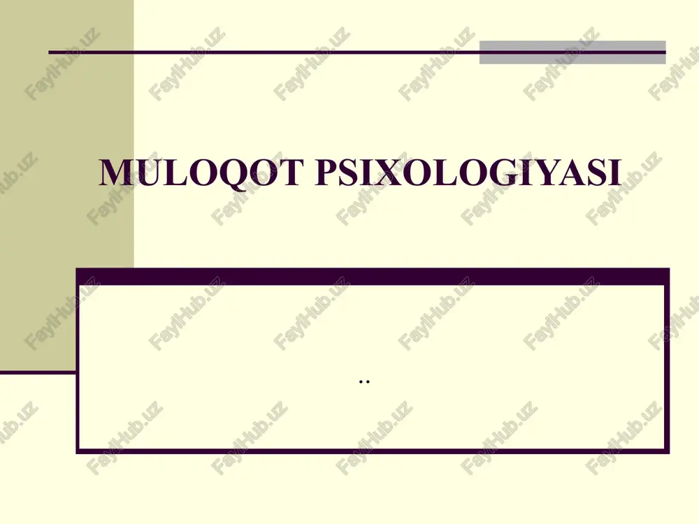 muloqot psixologiyasi — PPTX