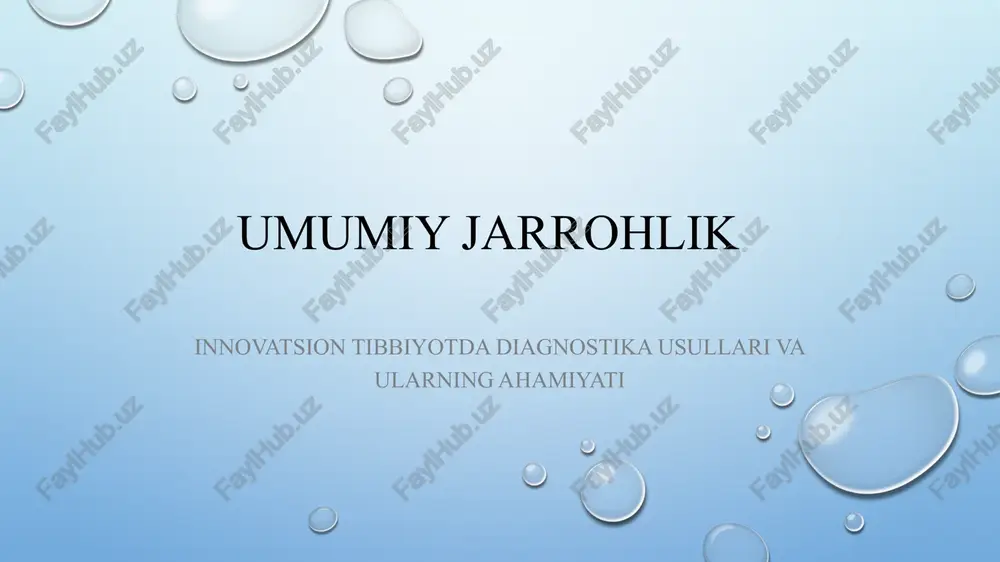 innovatsion tibbiyotda diagnostika usullari va ularning ahamiyati — PPTX