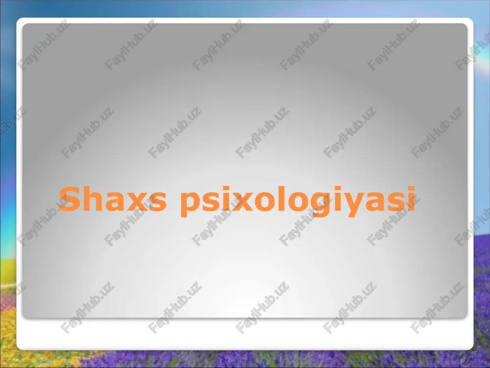 shaxspsixologiyasi — PPTX