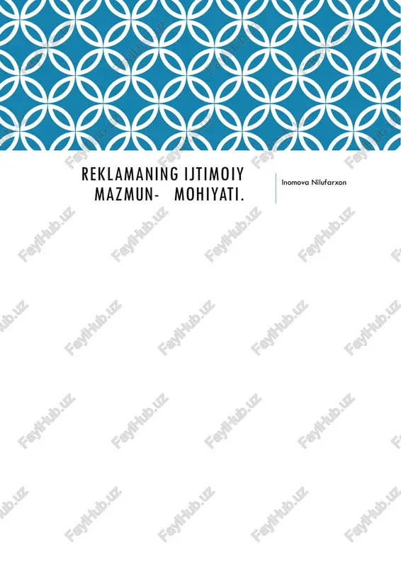 reklamaning ijtimoiy mazmuni — PDF