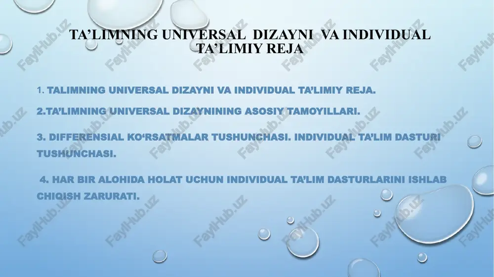 ta’limning universaldizayni va individual ta’limiy rejalar — PPTX