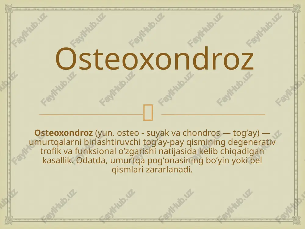 osteoxondroz — PPTX