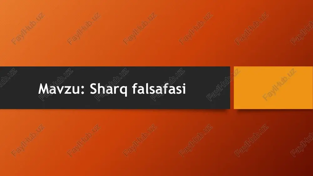 sharq falsafasi — PPTX