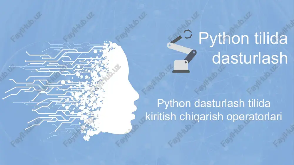 python dasturlash tilida kiritish chiqarish operatorlari — PPTX